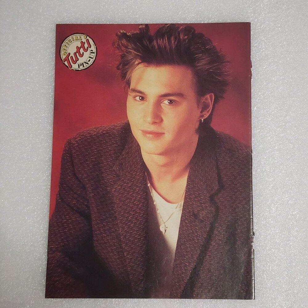 Johnny Depp & Fred Savage double-sided poster pinup clipping vintage 8x10 1990s